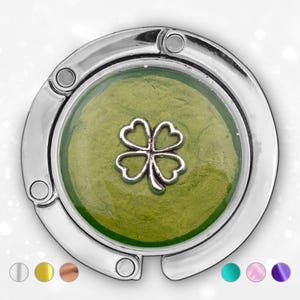 Czterolistna koniczyna wieszak na torebkę na stół prezent urodzinowy dla mamy od córki, wieszak na torebkę na szczęście, wieszak na torebkę z amuletem na szczęście prezent dla nauczyciela