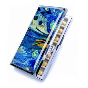 Ocean Art 7 Tage Pill Organizer, Kreditkartenetui mit individuellem Namen, wöchentliches Pill Box Abschlussgeschenk, personalisierter Architekt Visitenkartenhalter