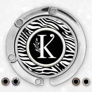 Miroir compact avec initiales monogrammes, enrouleur d'insigne d'infirmière prénom personnalisé, crochet de sac à main maman pour cadeau personnalisé de table, cadeau d'anniversaire pour suspension de sac à main