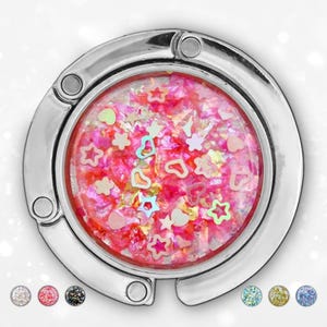 Cadeau fête des mères pour maman crochet de sac à main pour table, enrouleur d'insigne d'infirmière, cadeau meilleur ami miroir compact, cintre de sac collier pendentif Saint Valentin