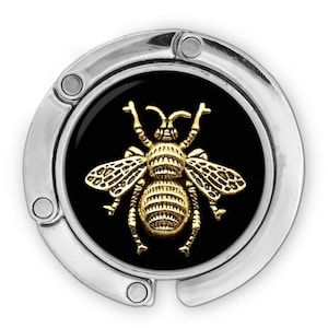 Bumble Bee Geldbörse Kleiderbügel, Bienenkönigin Geldbörse Haken für Tisch, Bienenstock Tasche Tischhaken Imker Geschenke, tragbare Kleiderbügel Halter, Handtasche Haken