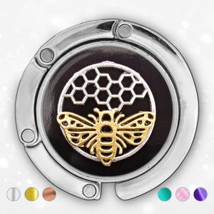 Bumble bee Purse hook for table, queen bee purse hanger teacher gifts, Honey comb handbag holder girlfriend Birthday gift for bestfriend
