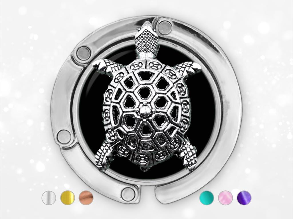 Silver Sea Turtle Bag Holder Mom Gift, Purse Hook for Table Gift For Mother, office desk accessories coworker leaving gift Handbag Hanger