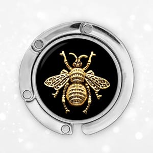 Bumble Bee purse hanger, queen bee purse hook for table, bee hive bag table hook bee keeper gifts, portable hanger holder, handbag hook image 15