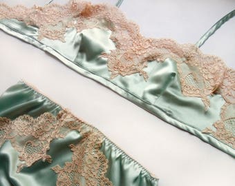 Vintage inspired lingerie  in mint color