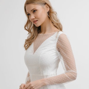 Ready to ship Wedding Dress // Minimalist wedding dress • casual wedding dress • A line dress • elopement dress • simple dress  SAMPLE SALE