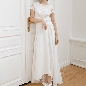 Hochzeitskleid 2-teilig / Crop top wedding dress / High-low-Rock / Brautmode / Spitzenkleid Bild 5