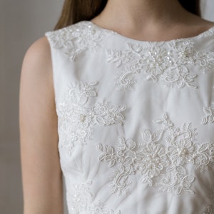 Lace wedding dress short sleeves dress simple wedding dress minimalistic dress romantic white dress A-line dress image 5