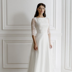 Lace wedding dress long sleeves dres minimalist dress casual wedding dress unique wedding dress image 1