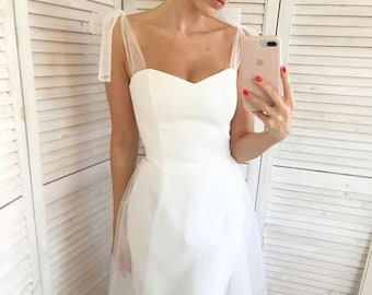 Ready to ship Wedding Dress (US4 - US10) // Short wedding dress • midi wedding dress • elopement dress • coctail dress • SAMPLE SALE