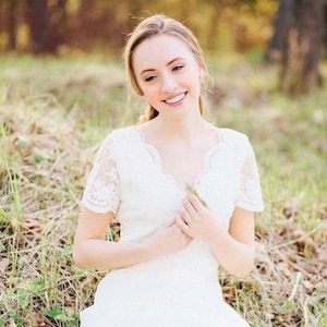 Boho Wedding Dress – Long Sleeve Bohemian Bridal Gown | Lace Beach Wedding Dress | Rustic Country Wedding Gown |  Handmade Dress for Bride