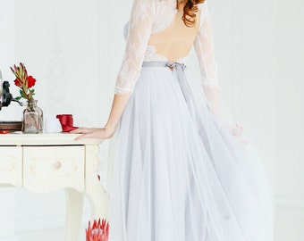 Grey Wedding Dress Etsy