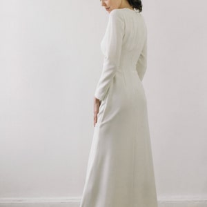 Modest wedding dress winter wedding dress lace dress long sleeves casual wedding dress crepe dress image 9