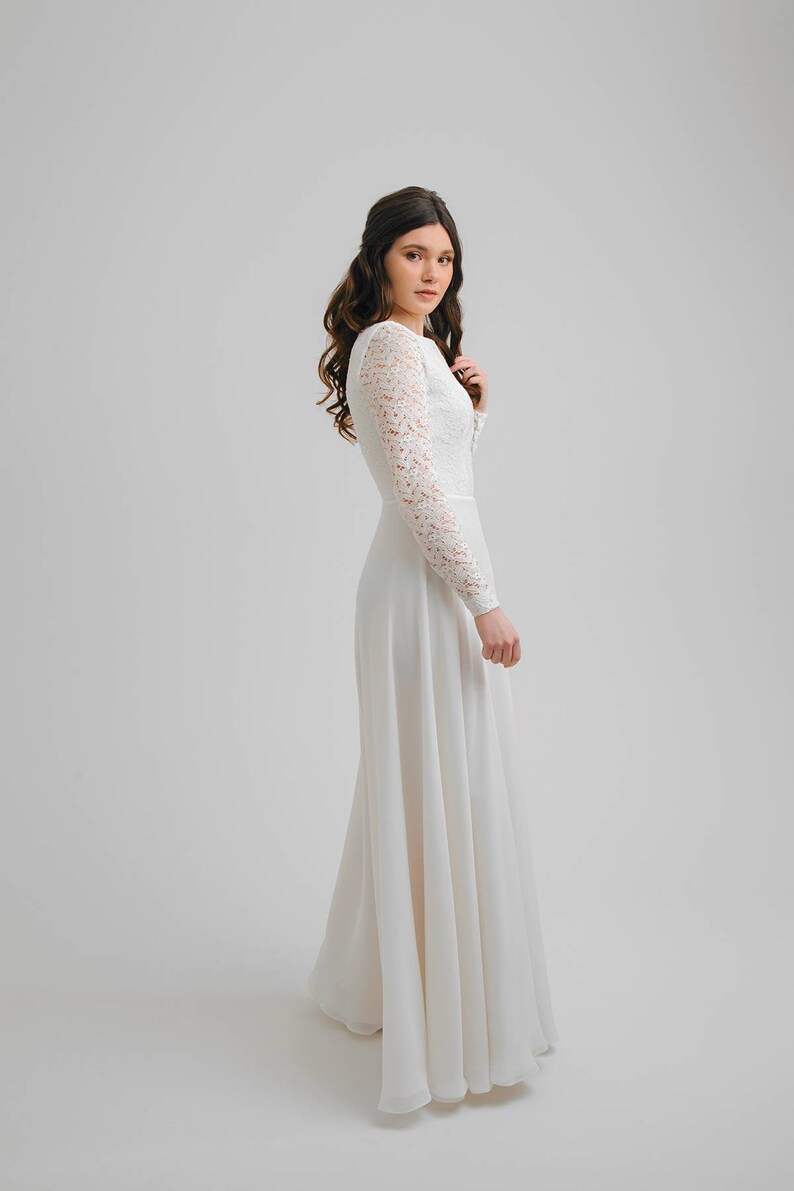 Ready to ship Wedding dress // LACE long sleeve wedding dress | Etsy