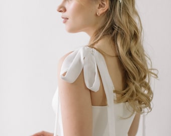 Short wedding dress • crepe wedding dress • reception dress • simple wedding dress “Ariel”