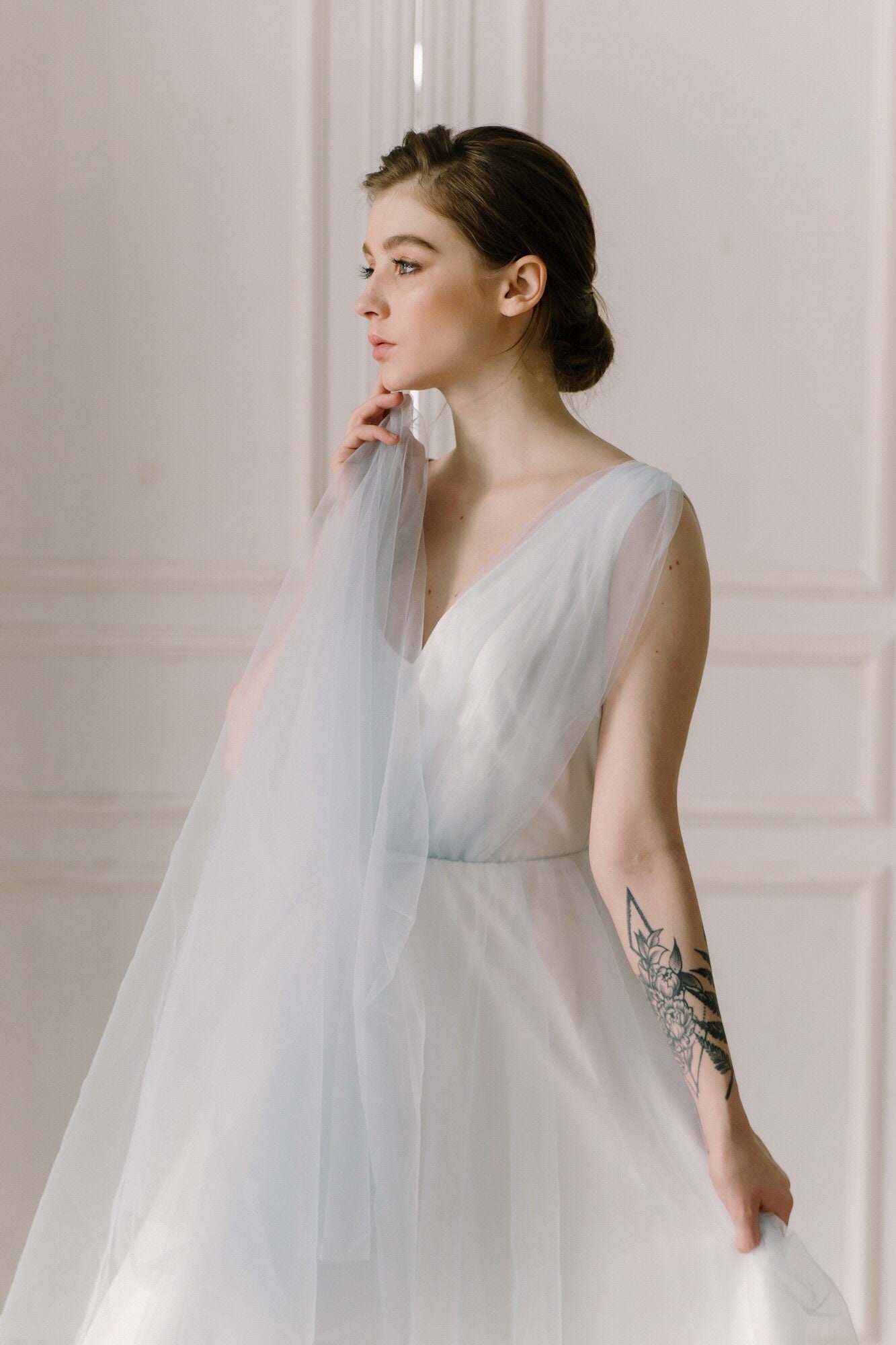Ready to ship Wedding Dress // Blue wedding dress modest | Etsy