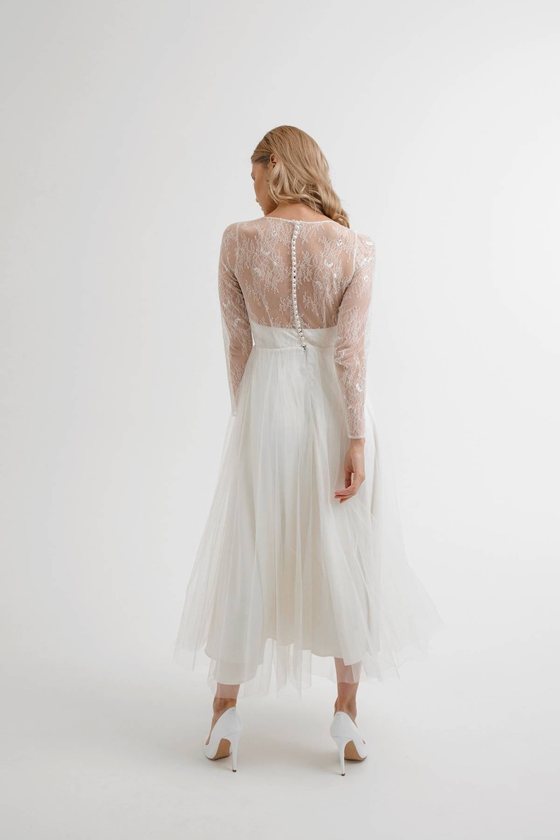 Ready to Ship Wedding Dress // TEA Length Wedding Dress Etsy