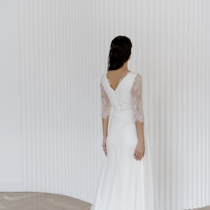 Lace wedding dress long sleeves dres minimalist dress casual wedding dress unique wedding dress image 9