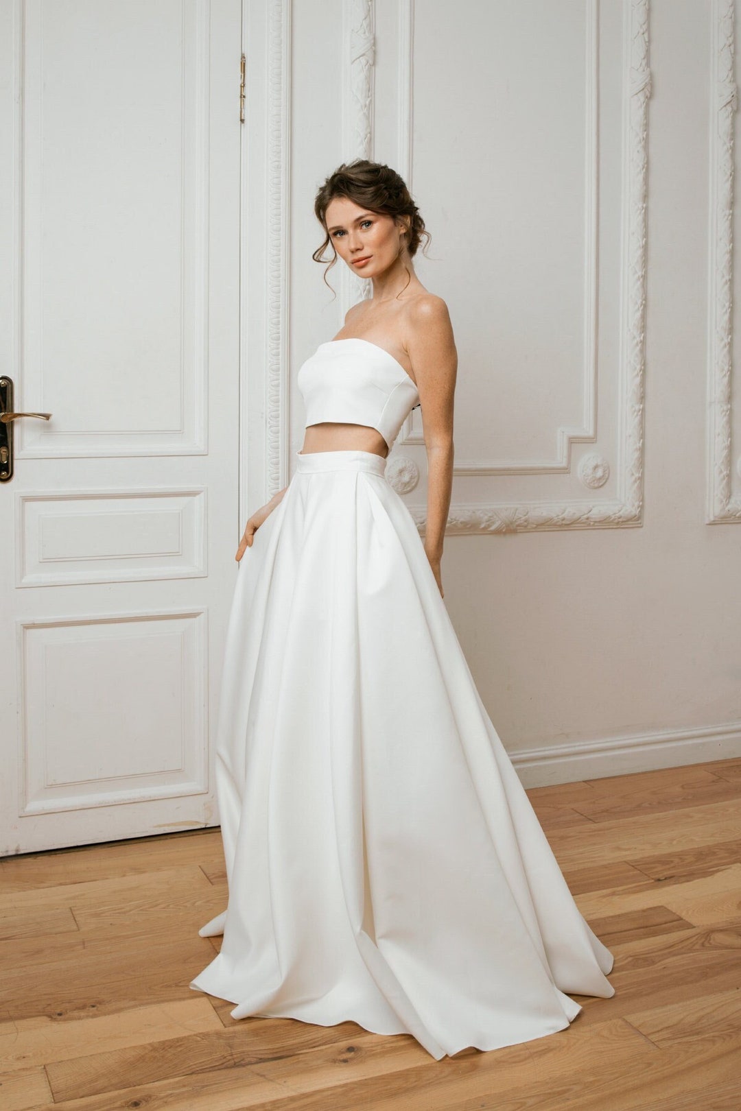 crop top wedding dress