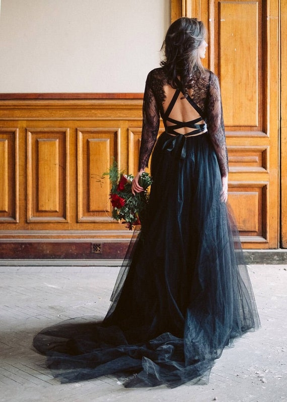 Crop top wedding dress • two piece wedding dress • alternative wedding – BridalgardenStudio