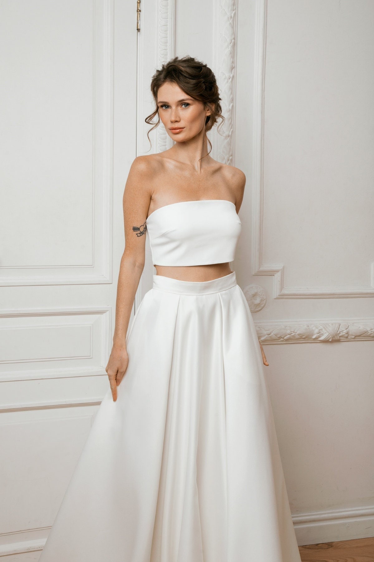 Crop Top Wedding Dress Two Piece Wedding Dress Alternative - Etsy