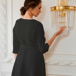 Wrap dress black dress sexy dress black little dress minimalist dress image 2