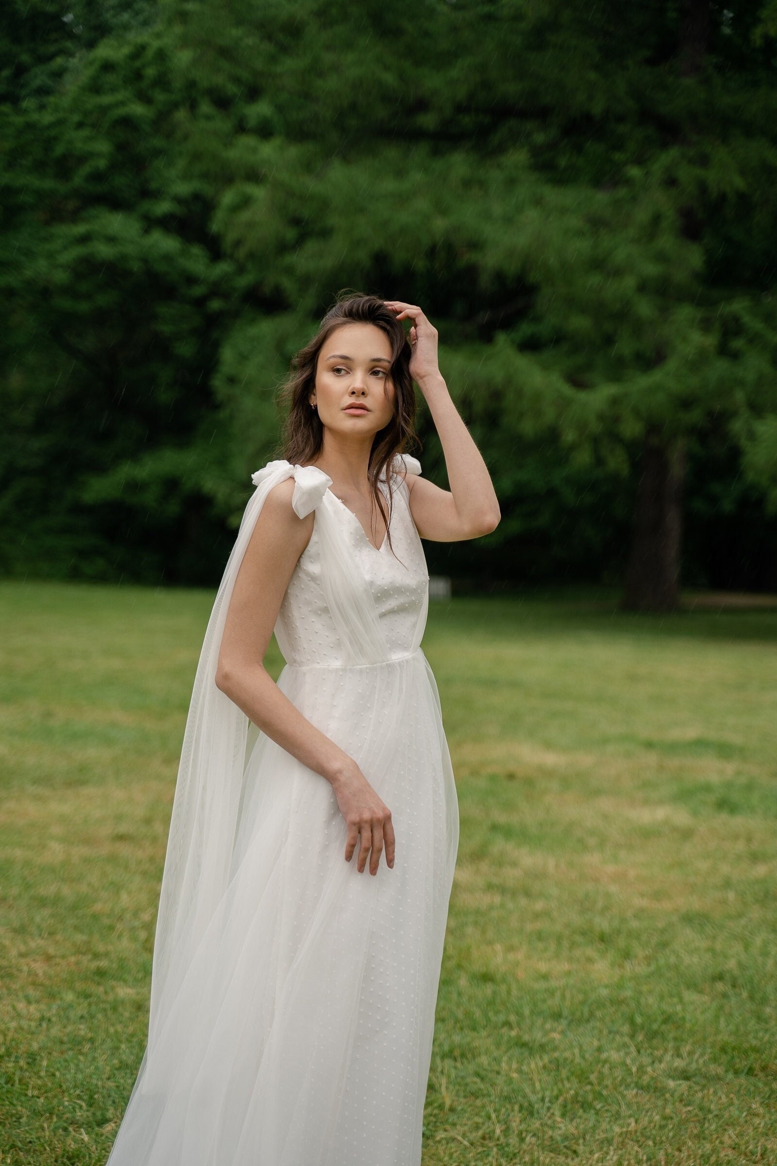 A Line Tulle Wedding Dress