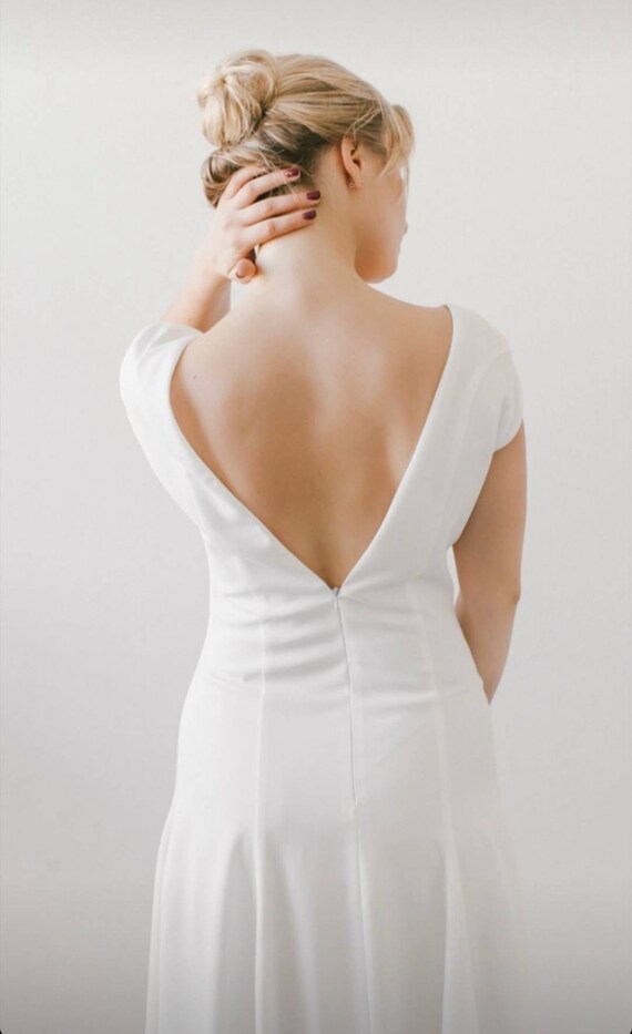 long sleeve civil wedding dress