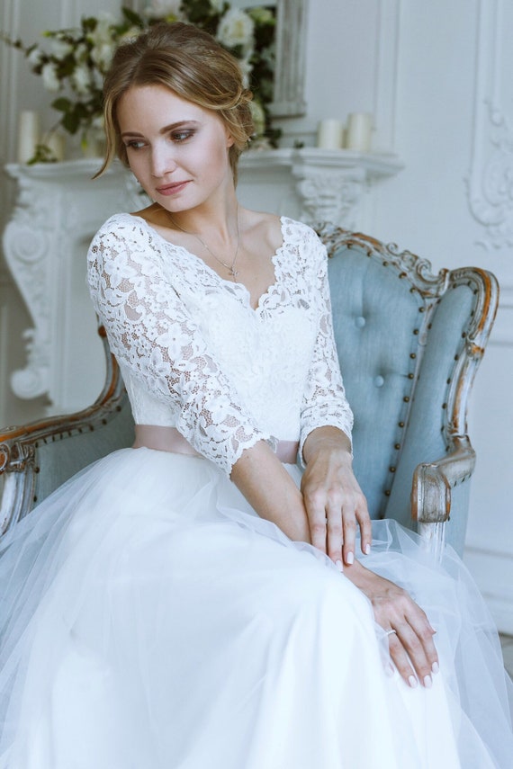 Boho Wedding Dress Wedding Dress Romantic Wedding Dress Short Etsy