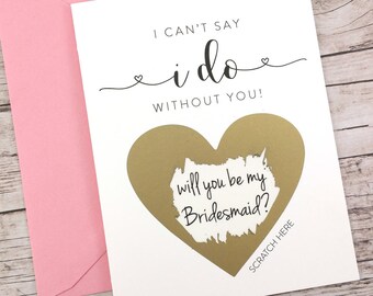 Bridesmaid Scratch Off Card, Will You Be My Bridesmaid Card, Bridesmaid Proposal Card, Wedding Card, Bridesmaid Gift - (FPS00S1)
