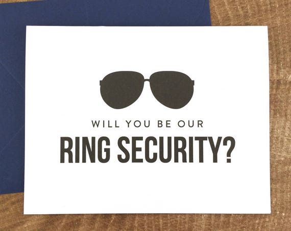 Will You Be Our Ring Security Card Funny Ring Bearer Card (FPS0006)