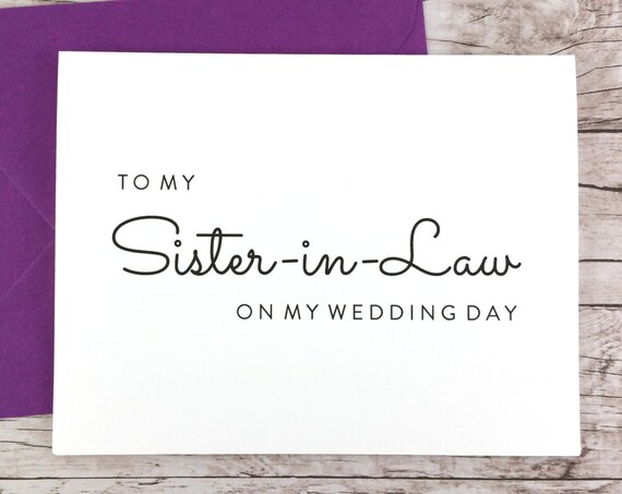 To My Sister-in-Law On My Wedding Day Card (FPS0016)