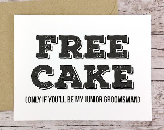 Free Cake Card Will You Be My Junior Groomsman Card (FPS0012)