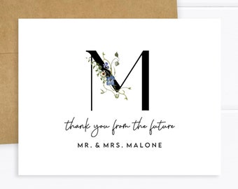 Set of Personalized Couples Shower Thank You Cards with Envelopes (FPS0026TYP)