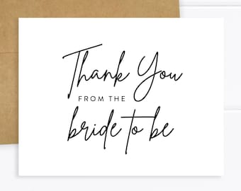 Set of Bridal Shower Thank You Cards with Envelopes (FPS0004TY)