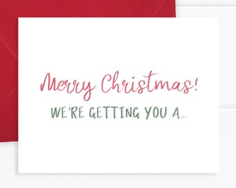 Christmas Pregnancy Announcement Card, Pregnancy Reveal Card, We're Pregnant Card, Christmas Surprise Card - (FPSCH10)