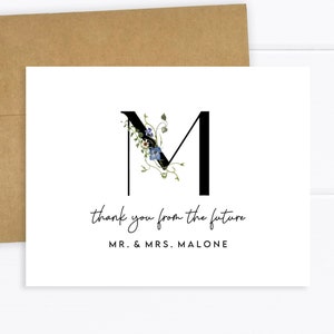 Set of Personalized Couples Shower Thank You Cards with Envelopes (FPS0026TYP)