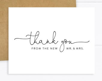 Set of Wedding Thank You Cards with Envelopes (FPS0011TY)