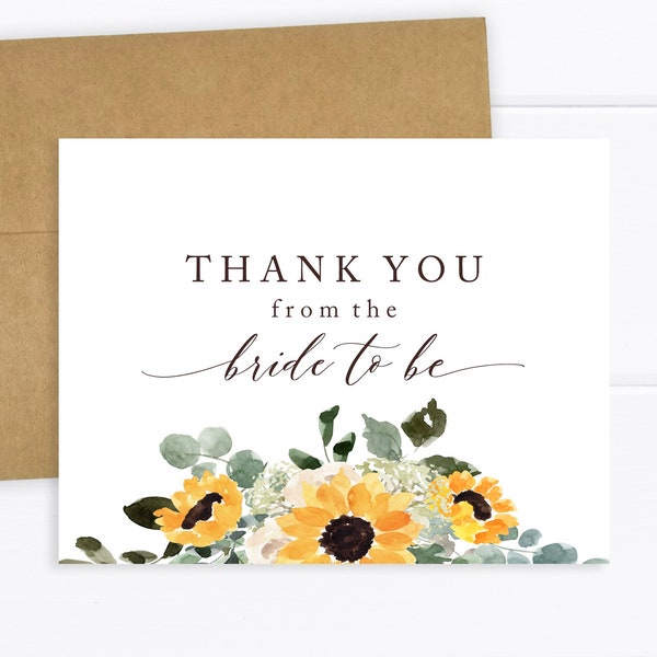 Sunflower Thank You Etsy