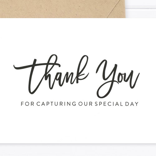 Wedding Card to Your Photographer Thank You for Capturing Etsy