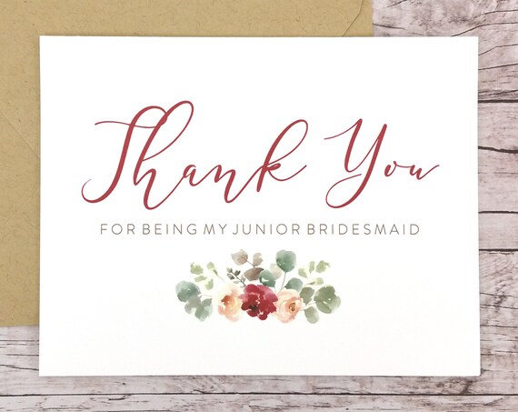 Thank You For Being My Junior Bridesmaid Card (FPS0066)
