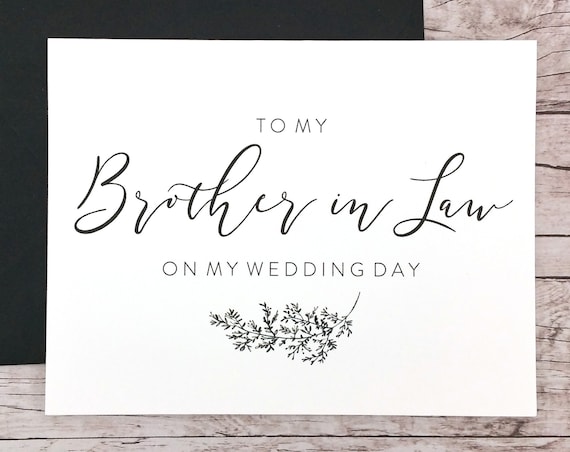 To My Brother in Law On My Wedding Day Card (FPS0062)