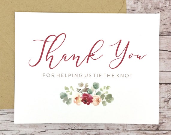 Thank You For Helping Us Tie the Knot Card (FPS0066)