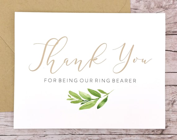 Thank You For Being Our Ring Bearer Card (FPS0060)