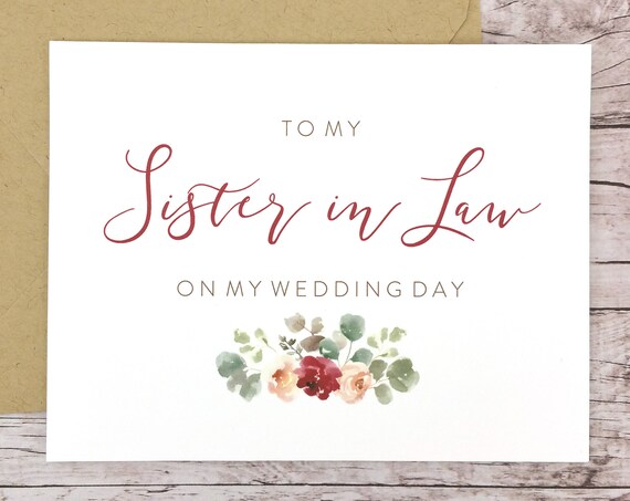 To My Sister-in-Law On My Wedding Day Card (FPS0066)