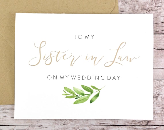 To My Sister-in-Law On My Wedding Day Card (FPS0060)