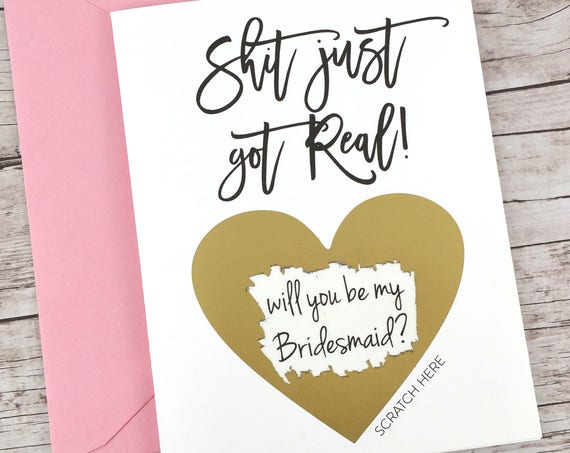 Bridesmaid Scratch Off Card (FPS00S13)