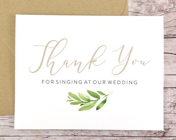 Thank You For Singing At Our Wedding Card (FPS0060)