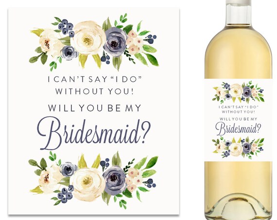 Will You Be My Bridesmaid Wine Label Bridesmaid Proposal Wine Label (FPS0000)