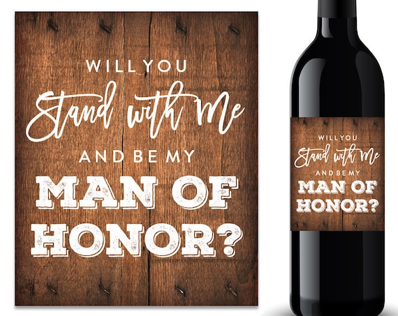 Will You Be My Man of Honor Wine Label (FPSWL03)